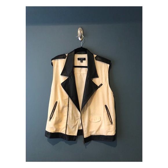BY CORPUS MOTO VEST CREAM BLACK - URBAN OUTFITTERS - Picture 5 of 5